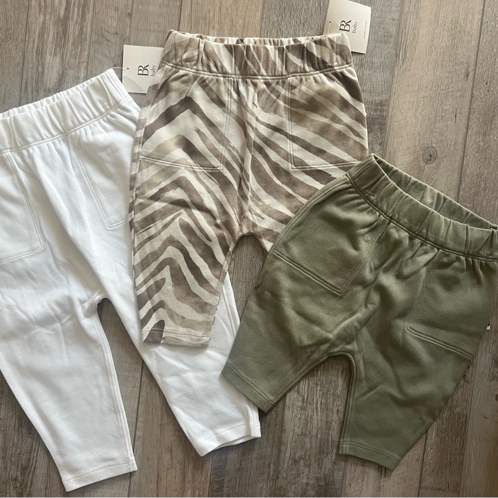 Set of Three Baby Joggers - White, Zebra, Olive